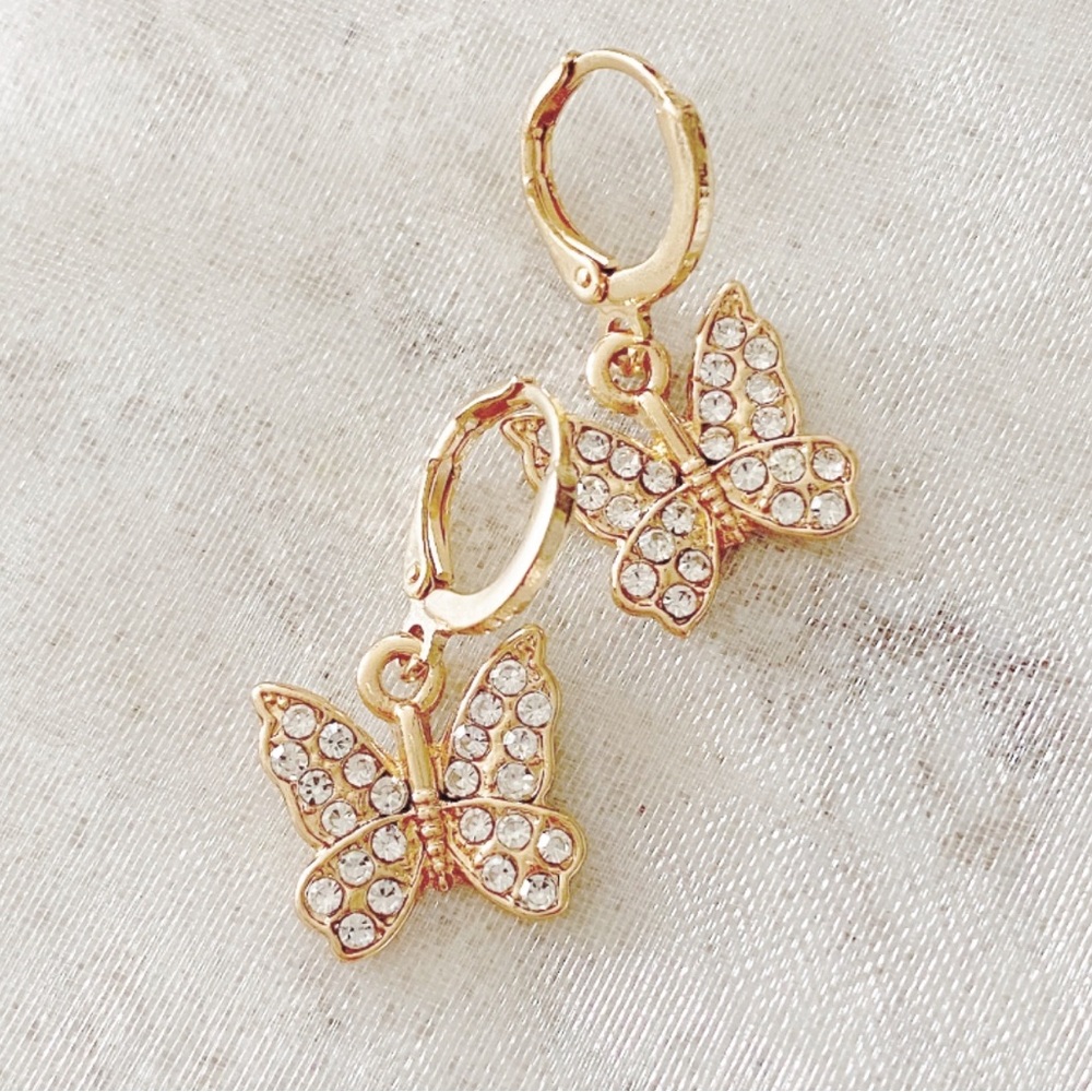 Butterfly Huggie Earrings